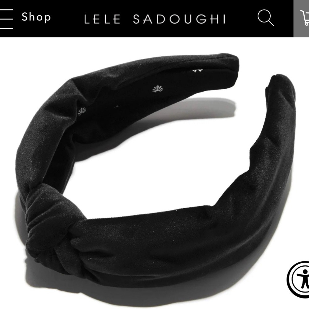 Lele Sadoughi Jet Velvet Knotted Headband